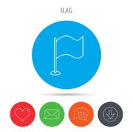 Waving flag icon Location pointer sign