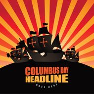Happy Columbus Day Burst Background N2