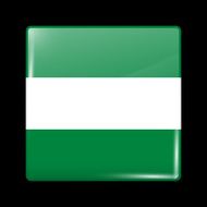 Flag of Afghanistan Glass Icon Square Shape N4