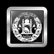 Flag of Afghanistan Metal Icon Square Shape N2