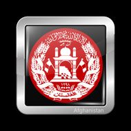 Flag of Afghanistan Metal Icon Square Shape N3