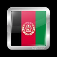 Flag of Afghanistan Metal Icon Square Shape N4