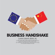 Business Handshake Vector Illustration European Union And China N2