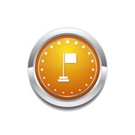 Flag Sign Yellow Vector Icon Button
