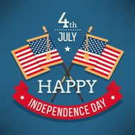 Fourth of July greeting with flags illustration