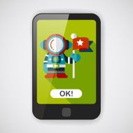 Space Astronaut flat icon with long shadow eps10