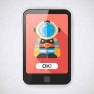 Space Astronaut flat icon with long shadow eps10 N4