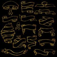 Royal Vintage ribbon banners Gold linear set