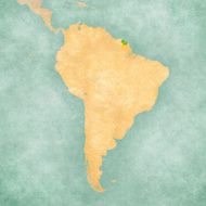 Map of South America - French Guiana (Vintage Series)