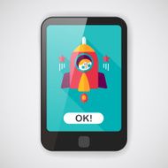 Space rocket and astronaut flat icon with long shadow eps10 N3