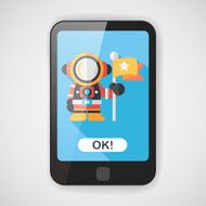 Space Astronaut flat icon with long shadow eps10 N6