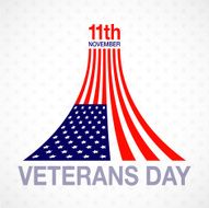 Veterans day flag design logo emblem on white background N2
