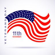 Veterans day flag design logo emblem on white background N3