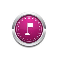 Flag Sign Pink Vector Button Icon