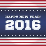 happy new year 2016 USA flag colors