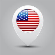 Map pointer with American flag N2
