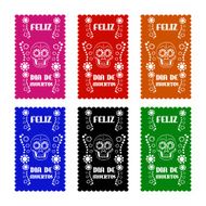 set colored poster paper in traditional Mexican style and patterns N3