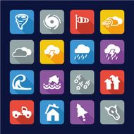 Tornado Icons Flat Design