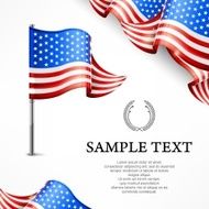 American flag & banners with text