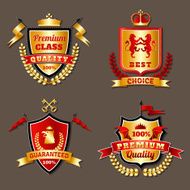 Heraldic Premium Realistic Emblems Set
