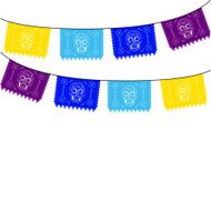 mexico multicolored template with hanging traditional mexican flags N3