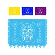 paper colored sticker in traditional Mexican style and patterns for