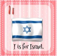 Flashcard letter I Israel N2