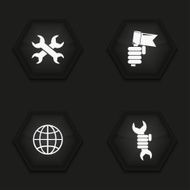 Vector modern labour day icons set