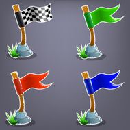 Set of game flags Vector illustration