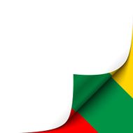 Curled Paper Corner with Lithuania Flag Background N2