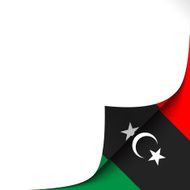 Curled Paper Corner with Libya Flag Background N2