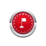 Flag Sign Red Vector Icon Button