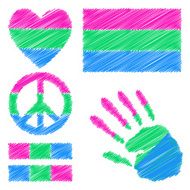 Polysexual pride design elements