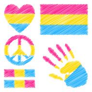 Pansexual pride design elements