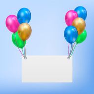 Illustration celebration card with balloons