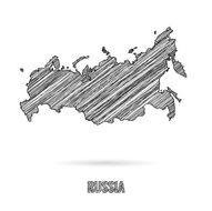 Russial map hand draw