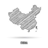 China map hand draw