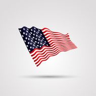 Flag of the USA isolated on white