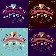 Happy Halloween greeting cards set