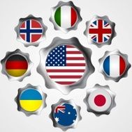 USA influence Metal gears and flags