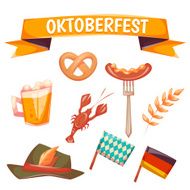 Set with oktoberfest celebration symbols Vector illustration