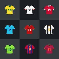 Soccer football shirts illustration vector set