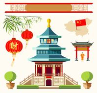 Vector Buildings of China style collections