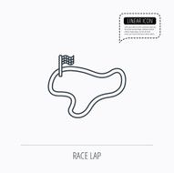 Race track or lap icon Finish flag sign N3
