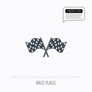 Crosswise racing flags icon Finishing symbol N3