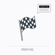 Finish flag icon Start race sign