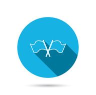 Crosswise waving flag icon Location pointer N2