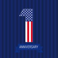 Anniversary 1 US flag logo