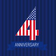 Anniversary 4 US flag logo