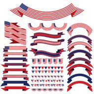 Ribbon set Bunting pennants for Independence Day